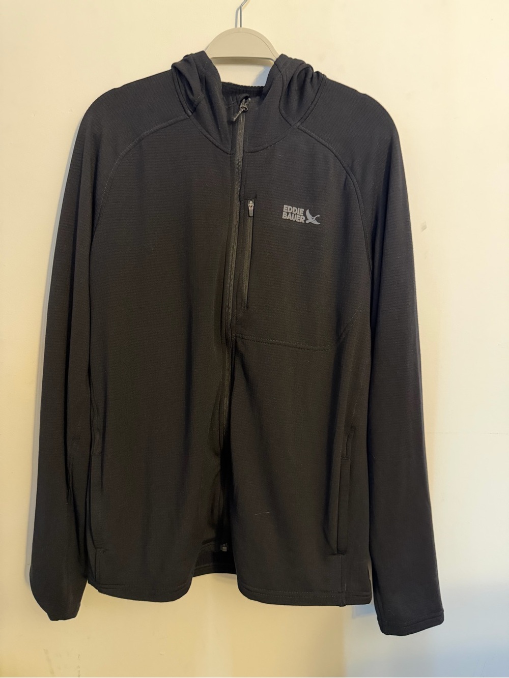 Eddie Bauer Black Hooded Zip-Up Performance Jacket